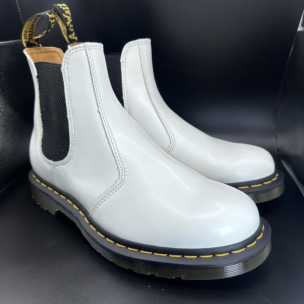 Doc Martens 2976 Yellow Stitch Smooth Leather Chelsea Boots Women's Sz 10 Mens 9